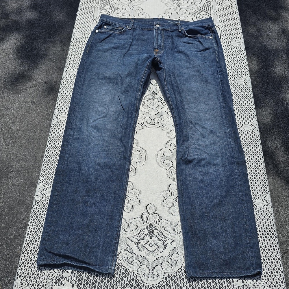7 For All Mankind Jeans Mens 40 Blue Standard Straight Leg Denim Made USA